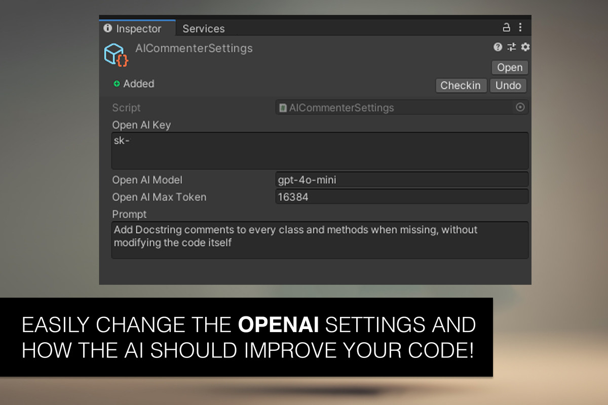 AI Commenter, Unity asset screenshot 2